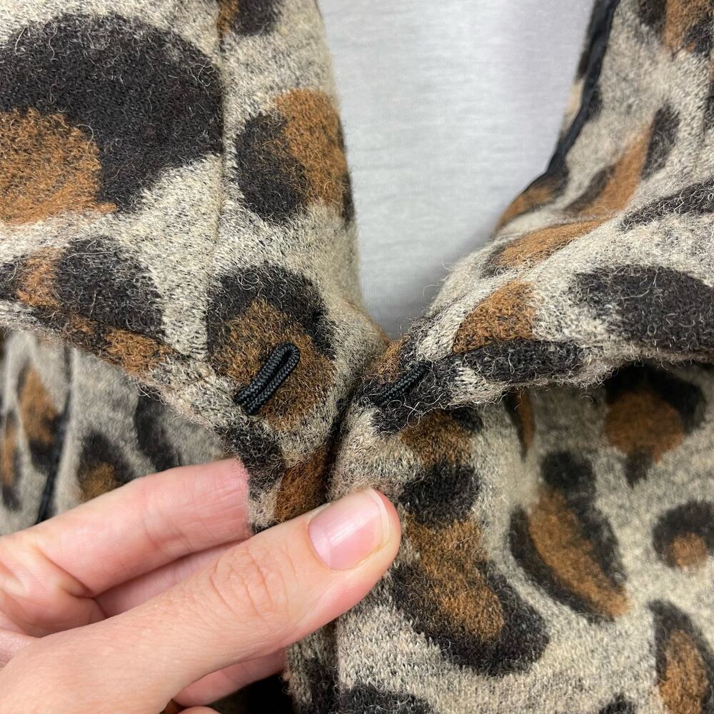 Luii | Leopard Print Wool Blend Cardigan Jacket - Picture 8 of 11
